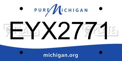 EYX2771 Michigan License Plate