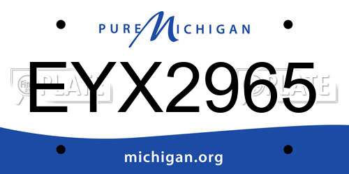 EYX2965 Michigan License Plate