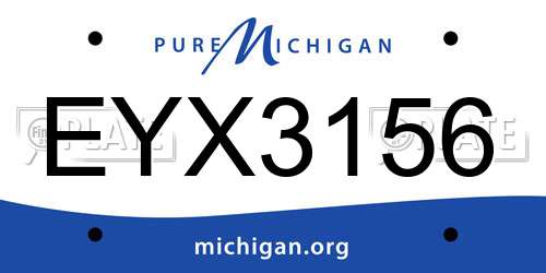 EYX3156 Michigan License Plate