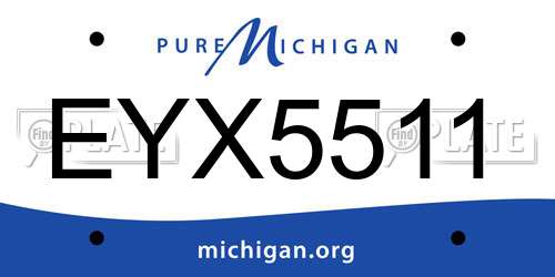 EYX5511 Michigan License Plate