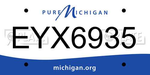 EYX6935 Michigan License Plate