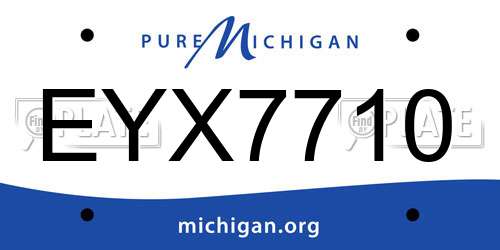 EYX7710 Michigan License Plate