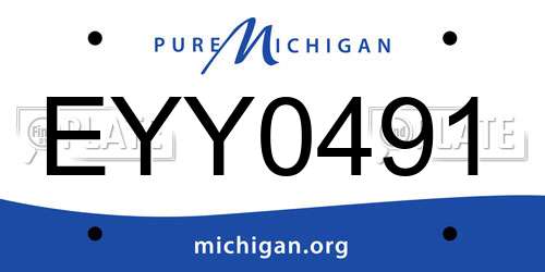 EYY0491 Michigan License Plate
