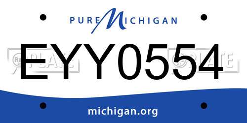 EYY0554 Michigan License Plate