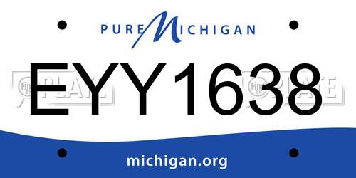EYY1638 Michigan License Plate