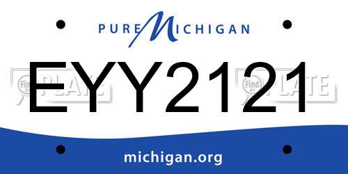 EYY2121 Michigan License Plate