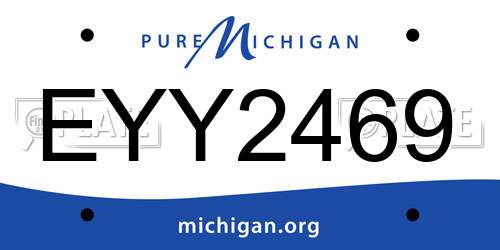 EYY2469 Michigan License Plate