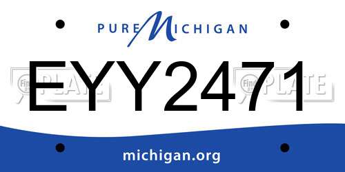 EYY2471 Michigan License Plate