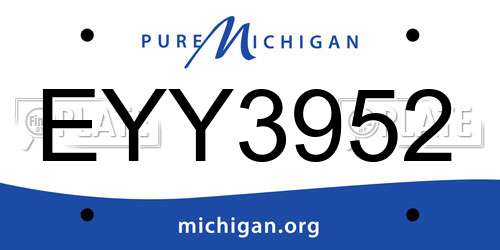 EYY3952 Michigan License Plate