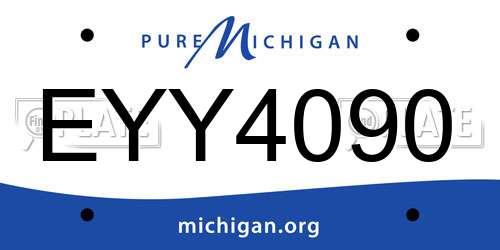 EYY4090 Michigan License Plate