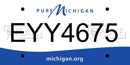 EYY4675 Michigan License Plate
