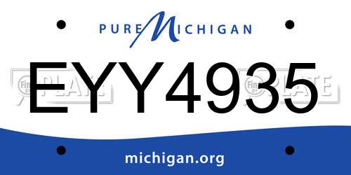EYY4935 Michigan License Plate
