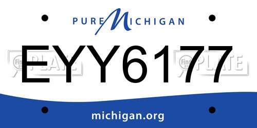 EYY6177 Michigan License Plate