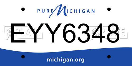EYY6348 Michigan License Plate