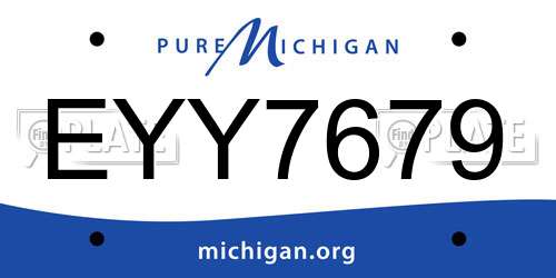 EYY7679 Michigan License Plate
