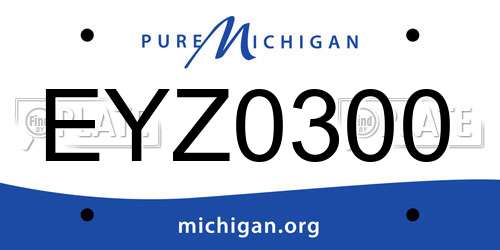EYZ0300 Michigan License Plate