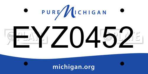 EYZ0452 Michigan License Plate