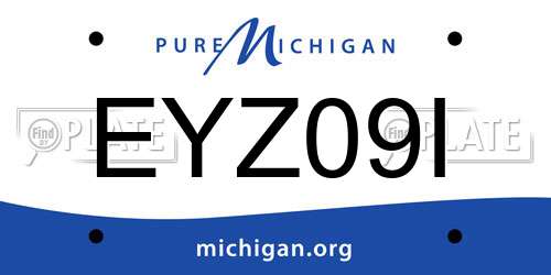 EYZ09I Michigan License Plate
