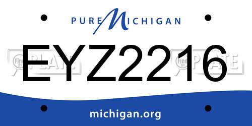 EYZ2216 Michigan License Plate