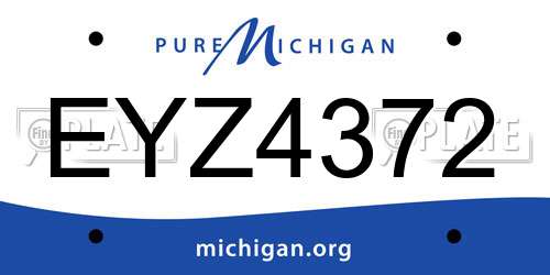 EYZ4372 Michigan License Plate