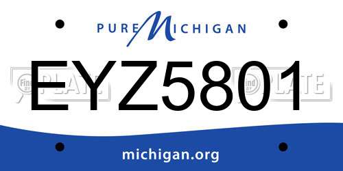 EYZ5801 Michigan License Plate