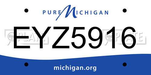 EYZ5916 Michigan License Plate