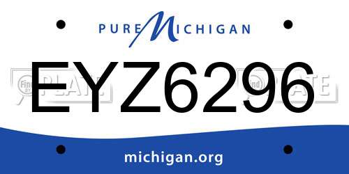 EYZ6296 Michigan License Plate
