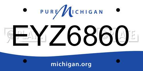 EYZ6860 Michigan License Plate