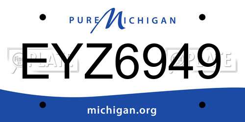 EYZ6949 Michigan License Plate