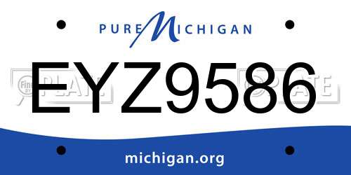 EYZ9586 Michigan License Plate