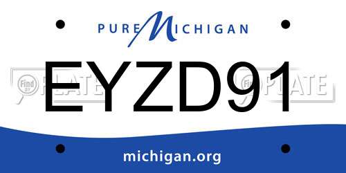 EYZD91 Michigan License Plate