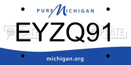 EYZQ91 Michigan License Plate