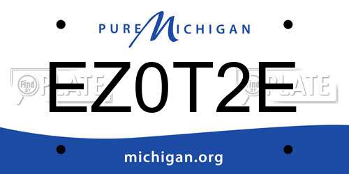 EZ0T2E Michigan License Plate