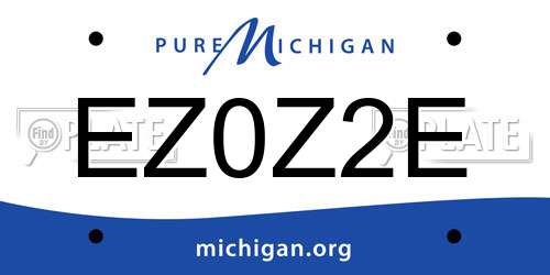 EZ0Z2E Michigan License Plate