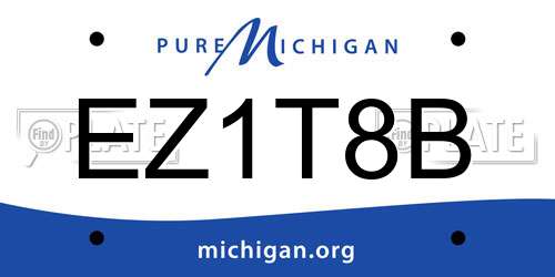 EZ1T8B Michigan License Plate
