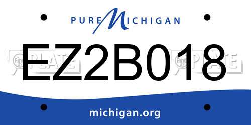 EZ2B018 Michigan License Plate