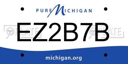 EZ2B7B Michigan License Plate