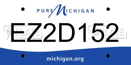 EZ2D152 Michigan License Plate