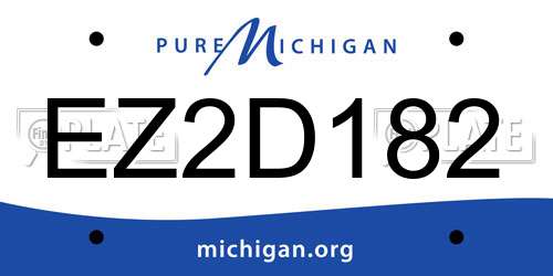 EZ2D182 Michigan License Plate
