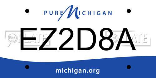 EZ2D8A Michigan License Plate