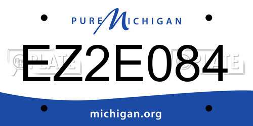 EZ2E084 Michigan License Plate