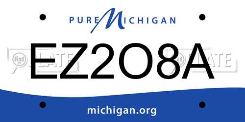EZ2O8A Michigan License Plate