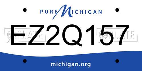 EZ2Q157 Michigan License Plate