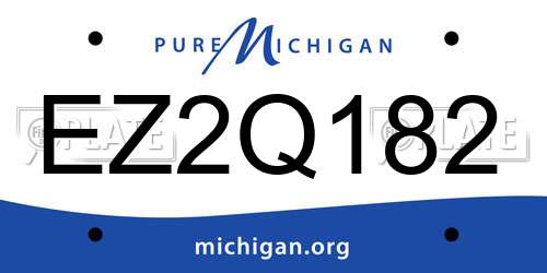 EZ2Q182 Michigan License Plate