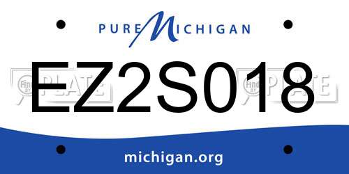 EZ2S018 Michigan License Plate