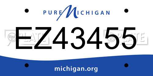 EZ43455 Michigan License Plate