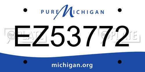 EZ53772 Michigan License Plate