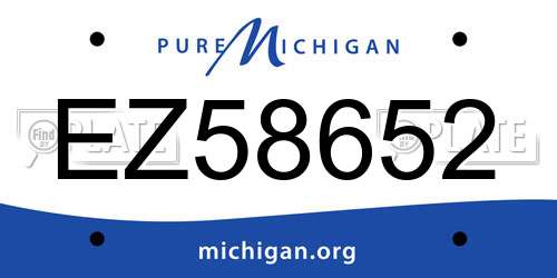 EZ58652 Michigan License Plate