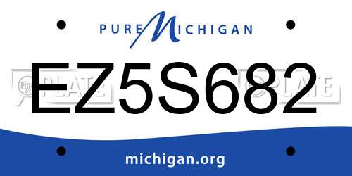 EZ5S682 Michigan License Plate