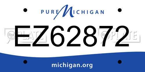 EZ62872 Michigan License Plate